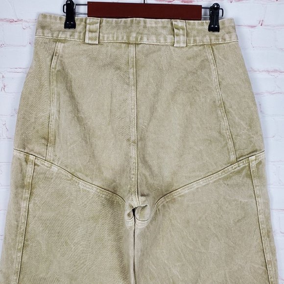 Lacausa Diego Trousers Sz 8 Cargo High Rise Cotton Denim $195 Sand Mineral Wash - Picture 6 of 12